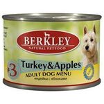  Berkley #3 Turkey &amp; Apples Adult Dog Menu банка  200 гр, фото 1 