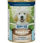  Happy Dog NaturLine Телятина с печенью, сердцем и рисом банка  0,41 кг, фото 1 