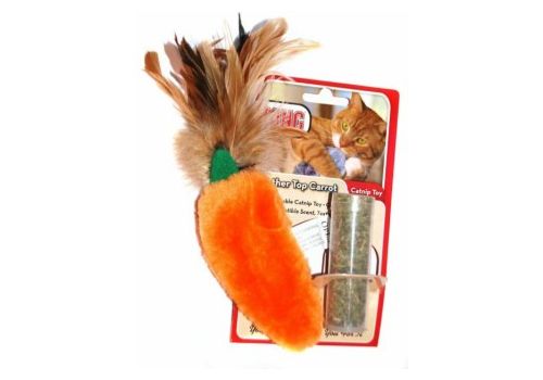  Kong игрушка для кошек &quot;Морковь&quot; 15 см плюш с тубом кошачьей мяты 15 см, фото 1 