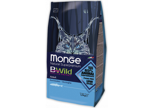  Monge BWild Cat Anchovies 1,5 кг, фото 1 