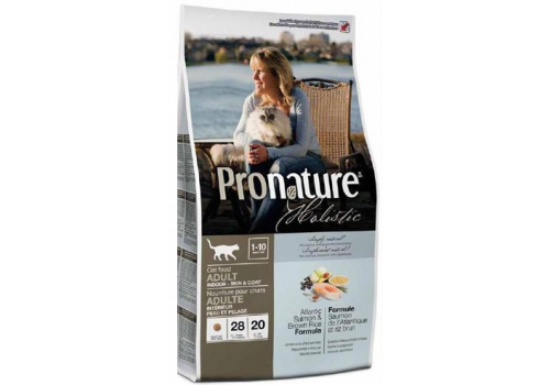  Pronature Holistic Adult Indoor Cat Atlantic Salmon &amp; Brown Rice Formula 340 гр, фото 1 