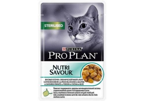  Pro Plan NutriSavour Sterilised feline with Ocean Fish in желе пауч 85 гр, фото 1 