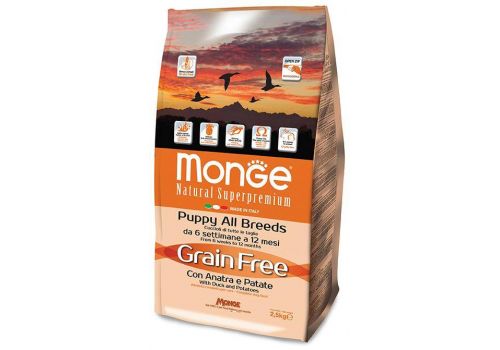  Monge Natural Superpremium Grain Free with Duck and Potatoes – All Breeds Puppy 2,5 кг, фото 1 