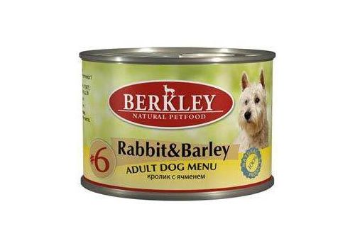  Berkley #6 Rabbit &amp; Barley Adult Dog Menu банка  200 гр, фото 1 