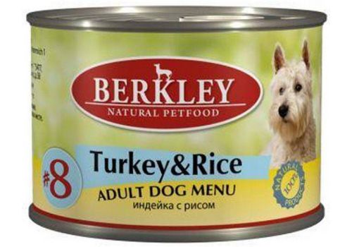  Berkley #8 Turkey &amp; Rice Adult Dog Menu банка  200 гр, фото 1 
