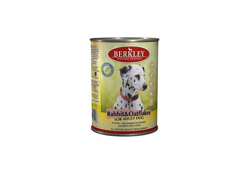  Berkley Rabbit &amp; Oatflakes for Adult Dog банка  400 гр, фото 1 