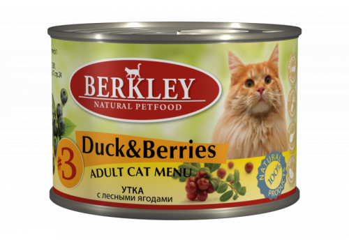  Berkley #3 Duck with Forest Berries for Adult Cat  200 гр, фото 1 