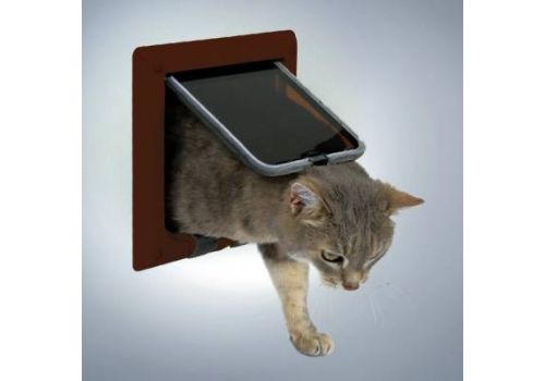  Trixie Дверца для кошки коричневая 38623  корич., фото 1 