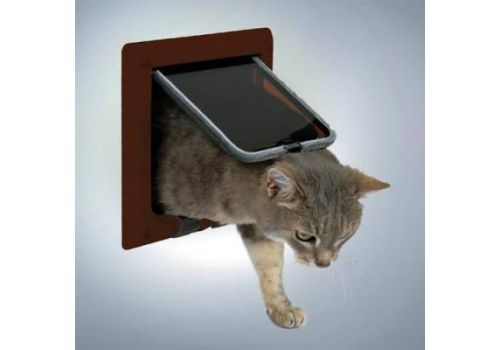  Trixie Дверца для кошки, коричневая 38603  корич., фото 1 